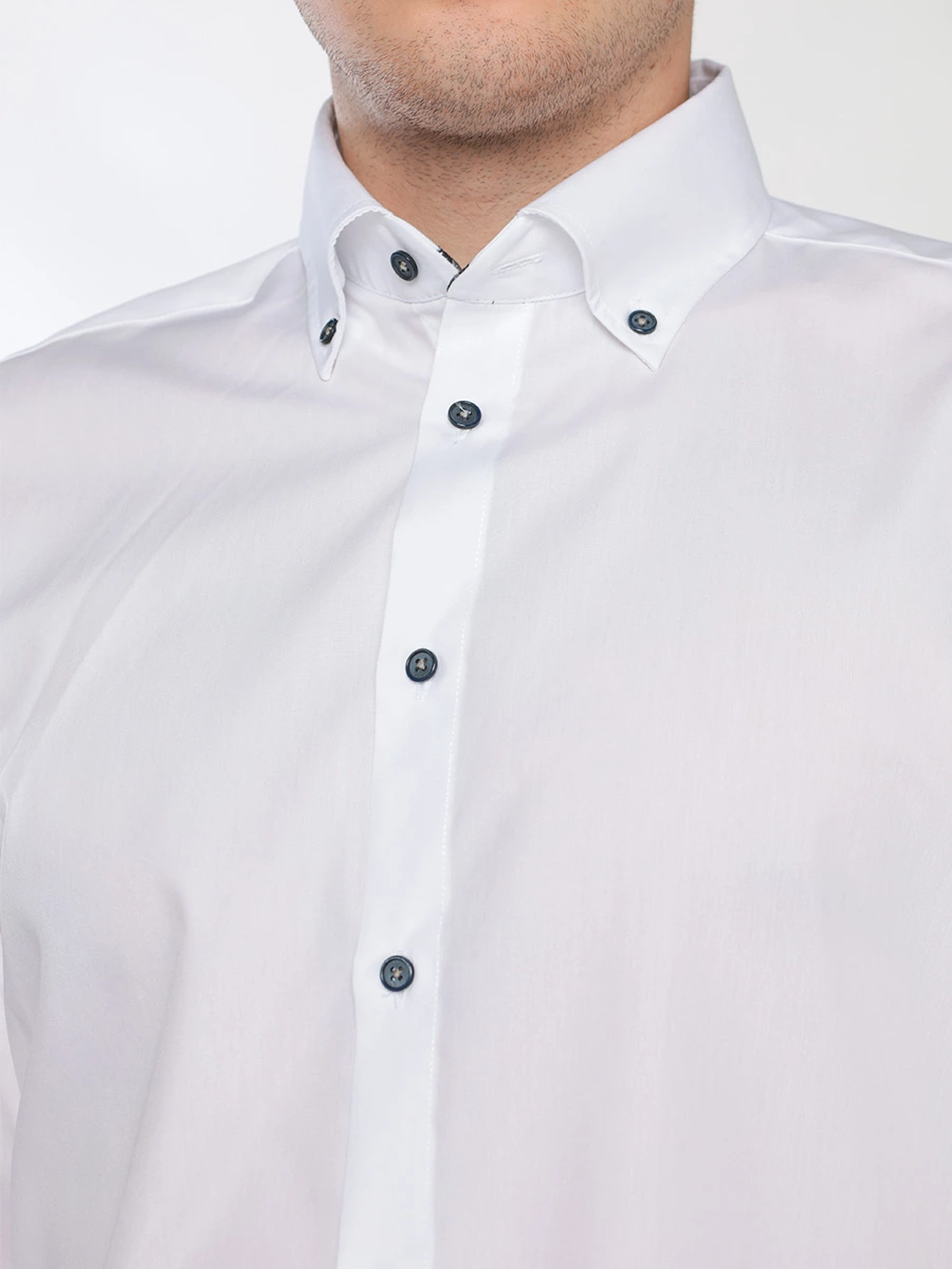 Рубашка из хлопка белого цвета прямого кроя